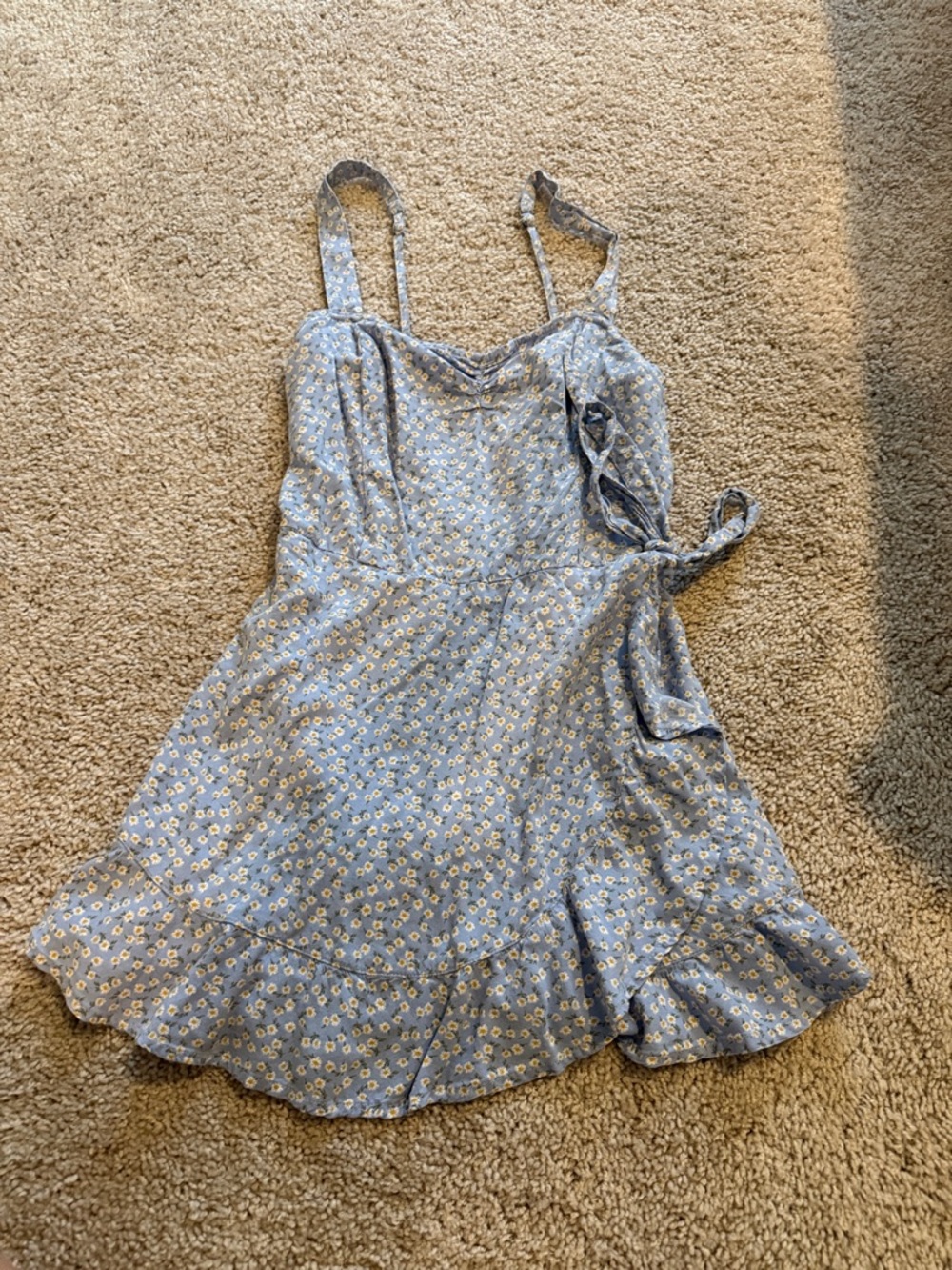 Light Blue Floral Tie-Side Mini Romper